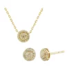 Best Sale 💯 1/4 ct. t.w. Diamond Circle Earrings and Necklace Set in 10K Yellow Gold by Belk & Co. 🥰