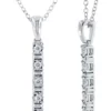 New 🤩 1/10 ct. t.w. Diamond Stick Pendant Necklace in Sterling Silver by Belk & Co. 🎉