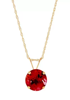Best deal ๐ 2.4 ct. t.w. Created Ruby Pendant Necklace in 10K Yellow Gold by Belk & Co. ๐ฅ