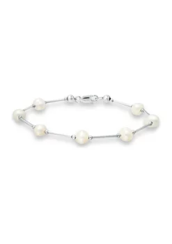 Best reviews of 👏 Fresh Water Pearl Station Bracelet in Sterling Silver by Belk & Co. 💯