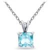 Cheap 😀 1.24 ct. t.w. Princess Cut Blue Topaz Pendant Necklace in Sterling Silver by Belk & Co. 🧨