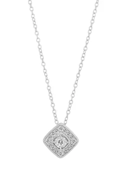 New 💯 1/4 ct. t.w. Diamond Pendant Necklace in Sterling Silver by Belk & Co. ⌛