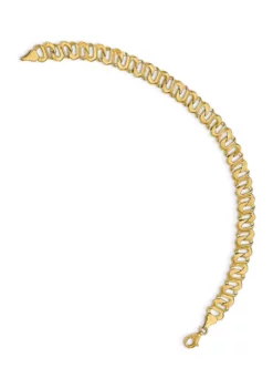 Best Pirce 🛒 Mens 14K Yellow Gold Polished and Textured Link Bracelet by Belk & Co. 🧨 -DealsBelk & Co. Store Belk 5911