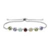 Discount 🔥 3 ct. t.w. Multi Gem Bolo Bracelet in Sterling Silver by Belk & Co. 🔔
