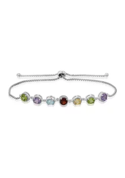 Discount 🔥 3 ct. t.w. Multi Gem Bolo Bracelet in Sterling Silver by Belk & Co. 🔔 -DealsBelk & Co. Store Belk 5930