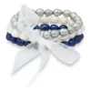 Brand new 🎁 Freshwater Pearl 3-Strand Stretch Bracelet -White, Grey Blue by Belk & Co. 🌟