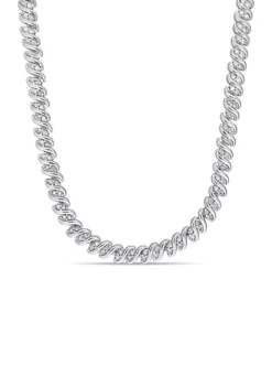 New ⭐ 2 ct. t.w. Diamond Twist Tennis Necklace in Sterling Silver by Belk & Co. 😀