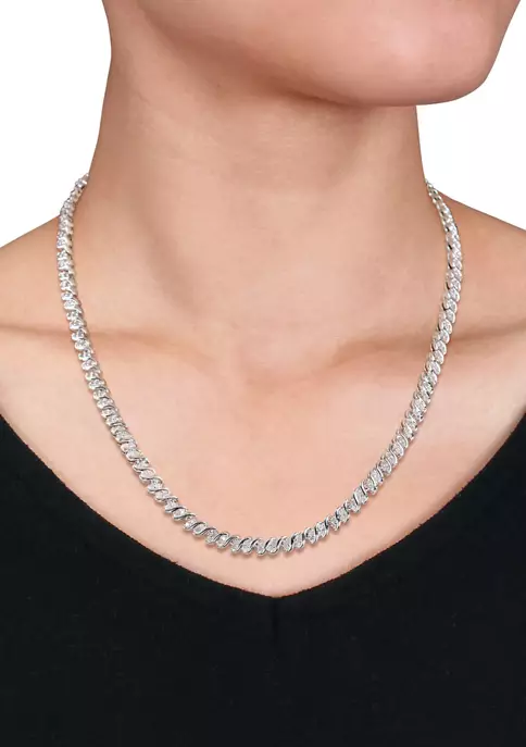 New โญ 2 ct. t.w. Diamond Twist Tennis Necklace in Sterling Silver by Belk & Co. ๐ 2 New โญ 2 ct. t.w. Diamond Twist Tennis Necklace in Sterling Silver by Belk & Co. ๐ - Image 2