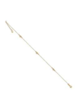 Promo ⭐ 14K Yellow Gold Polished Diamond Cut Triple Puffed Hearts 9 Inch Plus 1 Inch Extension Anklet by Belk & Co. 👏 -DealsBelk & Co. Store Belk 5958