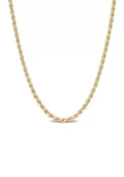 Flash Sale ⌛ 18k Yellow Gold Plated Sterling Silver 2.2mm Rope Chain Necklace by Belk & Co. 🌟