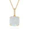 Best Pirce ✔️ Created Opal Pendant Necklace in 10K Yellow Gold by Belk & Co. 🔔