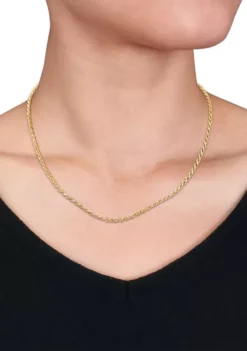 Flash Sale ⌛ 18k Yellow Gold Plated Sterling Silver 2.2mm Rope Chain Necklace by Belk & Co. 🌟 -DealsBelk & Co. Store Belk 599