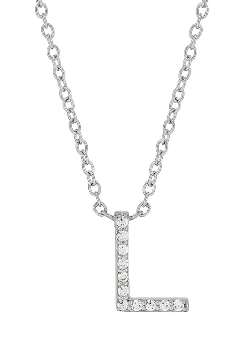 Budget ❤️ 1/10 ct. t.w. Diamond Initial Necklace in Sterling Silver with 18" Cable Chain by Belk & Co. 🔥 1 Budget ❤️ 1/10 ct. t.w. Diamond Initial Necklace in Sterling Silver with 18" Cable Chain by Belk & Co. 🔥