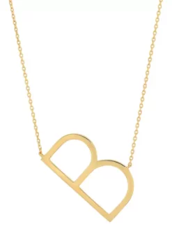 New 🔥 10k Solid Yellow Gold Large Sideways Block Initial Letter Extendable Necklace by Belk & Co. ❤️ -DealsBelk & Co. Store Belk 6013