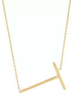 New 🔥 10k Solid Yellow Gold Large Sideways Block Initial Letter Extendable Necklace by Belk & Co. ❤️ -DealsBelk & Co. Store Belk 6018