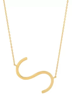 New 🔥 10k Solid Yellow Gold Large Sideways Block Initial Letter Extendable Necklace by Belk & Co. ❤️ -DealsBelk & Co. Store Belk 6021
