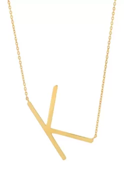 New 🔥 10k Solid Yellow Gold Large Sideways Block Initial Letter Extendable Necklace by Belk & Co. ❤️ -DealsBelk & Co. Store Belk 6023