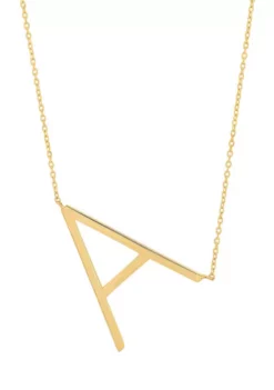 New 🔥 10k Solid Yellow Gold Large Sideways Block Initial Letter Extendable Necklace by Belk & Co. ❤️ -DealsBelk & Co. Store Belk 6024