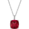 New ⌛ 4 ct. t.w. Ruby and 1/10 ct. t.w. Diamond Chain Pendant Necklace in Sterling Silver by Belk & Co. 👏