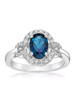 Best Pirce 🛒 1.63 ct. t.w. London Blue Topaz and 1/2 ct. t.w. White Topaz Ring in Sterling Silver by Belk & Co. 👍