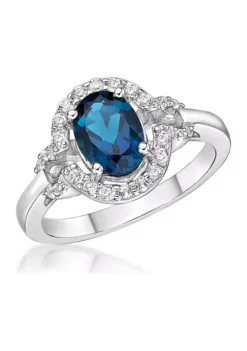 Best Pirce 🛒 1.63 ct. t.w. London Blue Topaz and 1/2 ct. t.w. White Topaz Ring in Sterling Silver by Belk & Co. 👍 -DealsBelk & Co. Store Belk 6074