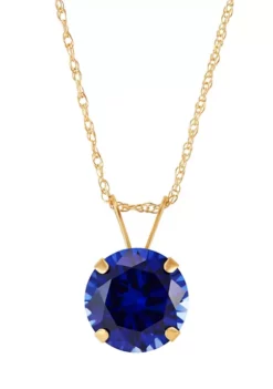 Discount 🛒 2.1 ct. t.w. Created Sapphire Pendant Necklace in 10K Yellow Gold by Belk & Co. 🥰 -DealsBelk & Co. Store Belk 6092