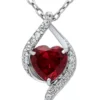 Deals ⌛ 2.14 ct. t.w. Created Pink Sapphire and Created White Sapphire Heart Pendant Necklace in Sterling Silver by Belk & Co. 🛒