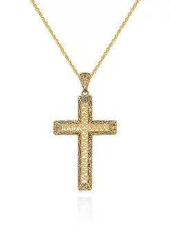 Promo ⌛ 10k Yellow Gold Cross Pendant Necklace by Belk & Co. ⌛ -DealsBelk & Co. Store Belk 6098