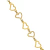 Hot Sale 🔔 14K Yellow Gold Flat Diamond Cut Open Hearts 7.25 Inch Bracelet by Belk & Co. ✔️