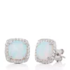 Hot Sale 🧨 White Sapphire & Opal Earrings in Sterling Silver by Belk & Co. 😀