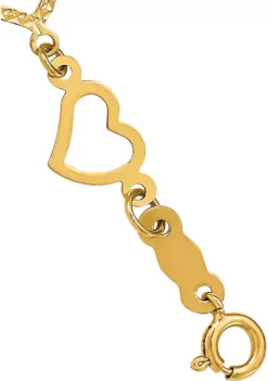 Hot Sale 🔔 14K Yellow Gold Flat Diamond Cut Open Hearts 7.25 Inch Bracelet by Belk & Co. ✔️ -DealsBelk & Co. Store Belk 6101