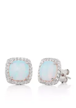 Hot Sale 🧨 White Sapphire & Opal Earrings in Sterling Silver by Belk & Co. 😀 -DealsBelk & Co. Store Belk 611