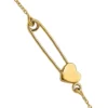 Promo 🌟 14K Yellow Gold Safety Pin with Heart 7 Inch Bracelet by Belk & Co. 🔔