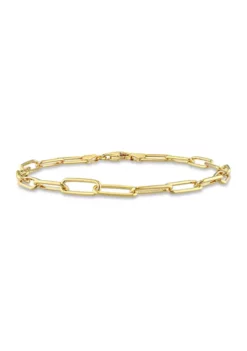 Best Sale ๐ฏ 18k Yellow Gold Plated Sterling Silver 5mm Paperclip Chain Bracelet by Belk & Co. ๐คฉ