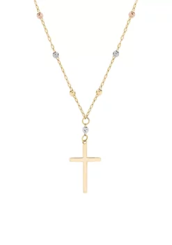 Deals 🌟 Cross Bead Chain Necklace in 10k Tri-Tone by Belk & Co. 🔔 -DealsBelk & Co. Store Belk 6150