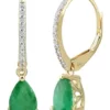 Top 10 🎁 1/10 ct. t.w. Diamond and Emerald Earrings in 14K Yellow Gold by Belk & Co. ❤️