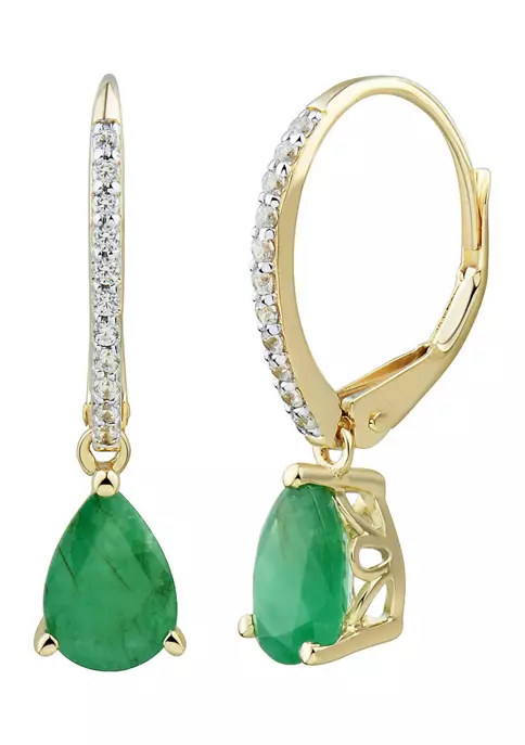 Top 10 ๐ 1/10 ct. t.w. Diamond and Emerald Earrings in 14K Yellow Gold by Belk & Co. โค๏ธ 4 Top 10 ๐ 1/10 ct. t.w. Diamond and Emerald Earrings in 14K Yellow Gold by Belk & Co. โค๏ธ - Image 4