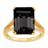 Deals 🥰 6.5 ct. t.w. Onyx and 1/6 ct. t.w. Diamond Ring in 10K Yellow Gold by Belk & Co. ⌛
