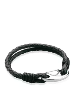 Top 10 ✔️ Men's Stainless Steel and Leather Bracelet by Belk & Co. 😉