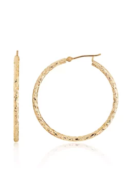 Coupon ✨ Hoop Earrings in 10K Yellow Gold by Belk & Co. 🥰