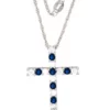 Budget 🤩 Sapphire Cross Pendant Necklace in Sterling Silver by Belk & Co. 😍