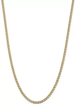Wholesale 🧨 Men's 14K Yellow Gold 4.3 Millimeter Semi Solid Pavé Curb Chain Necklace by Belk & Co. 🔥 -DealsBelk & Co. Store Belk 6256