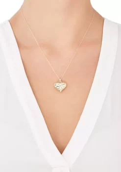 Flash Sale ❤️ Heart Pendant Necklace in 10k Yellow Gold by Belk & Co. 🌟 -DealsBelk & Co. Store Belk 6281