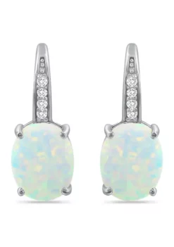 Deals 🛒 1.75 ct. t.w. Synthetic White Opal and White Topaz Lever Back Earrings, Sterling Silver by Belk & Co. 💯