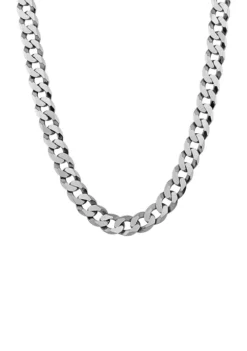 Cheap ⭐ 24 Inch Flat Wire Curb Chain Necklace in Sterling Silver by Belk & Co. ⭐