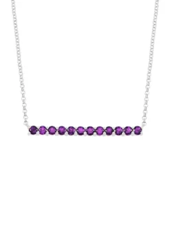Top 10 ❤️ 1.32 ct. t.w. Amethyst Bar Necklace in Sterling Silver by Belk & Co. 🛒