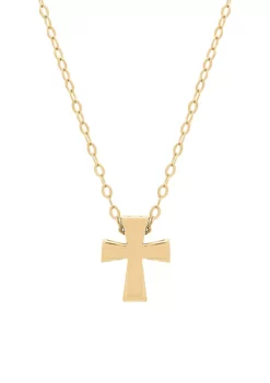 Buy 🥰 Square Cut Cross Pendant Necklace in 10k Yellow Gold by Belk & Co. ⌛ -DealsBelk & Co. Store Belk 6388