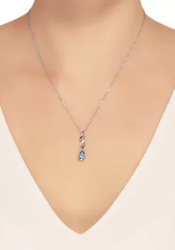 Best Sale 🎉 Blue Topaz and Diamond Necklace in Sterling Silver by Belk & Co. 💯 -DealsBelk & Co. Store Belk 6393