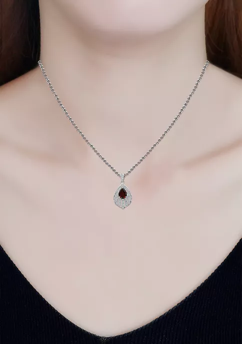 Promo 🛒 1.93 ct. t.w. Garnet and White Topaz Feather Pendant Necklace in Sterling Silver by Belk & Co. 🥰 2 Promo 🛒 1.93 ct. t.w. Garnet and White Topaz Feather Pendant Necklace in Sterling Silver by Belk & Co. 🥰 - Image 2