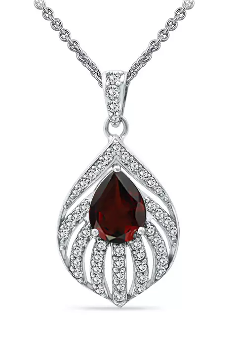 Promo 🛒 1.93 ct. t.w. Garnet and White Topaz Feather Pendant Necklace in Sterling Silver by Belk & Co. 🥰 3 Promo 🛒 1.93 ct. t.w. Garnet and White Topaz Feather Pendant Necklace in Sterling Silver by Belk & Co. 🥰 - Image 3